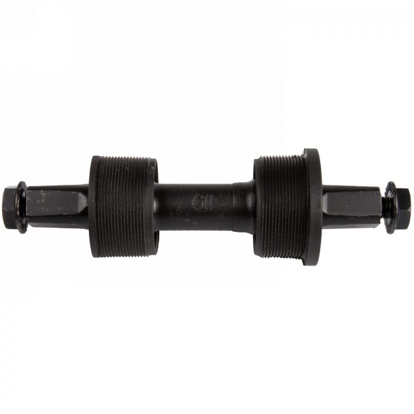 Compact bottom bracket, l1: 110.5 mm, l2: 20.5 mm, suitable for shimano tool, black boron axle / black plastic shells, - 1