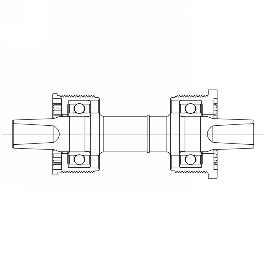 Compact bottom bracket, l1: 110.5 mm, l2: 20.5 mm, suitable for shimano tool, black boron axle / black plastic shells, - 3