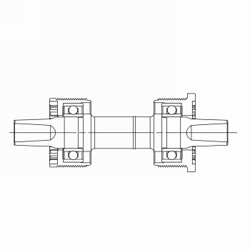 Compact bottom bracket, l1: 110.5 mm, l2: 20.5 mm, suitable for shimano tool, black boron axle / black plastic shells, - 4