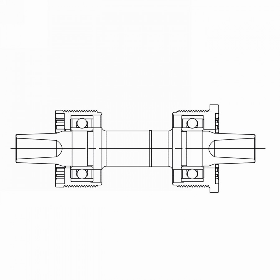 Caja de pedalier compacta, l1: 110,5 mm, l2: 20,5 mm, apta para herramienta shimano, eje de boro negro / carcasas de plástico ne