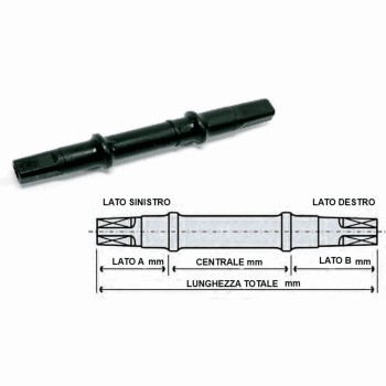 Pasador de acero cuadrado izquierda: 32 centro: 54 derecha: 35 x 121 mm - 1