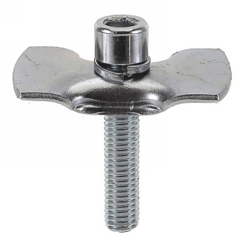 Counter plate with screw for bicycle stand, 60 mm m10 screw with thread 50 mm, silver, in pe-bag - 1