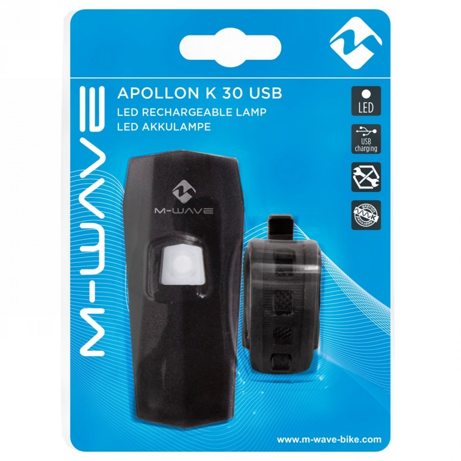 Lampada a batteria Usb apollon k 30 usb, m-wave, 70 lumen / 30 lux, con supporto, con cavo di ricarica micro usb, con marchio di