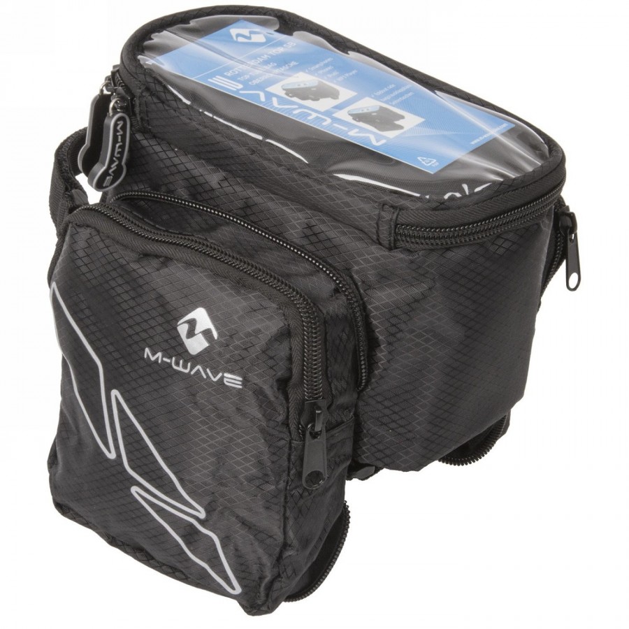 Top tube bag for smartphone m-wave 'rotterdam top sb', with side pockets, fastening with 3 velcro fasteners - 2