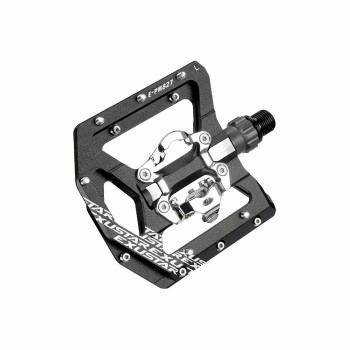 Pedal e-pm827 mtb 108x100mm en aluminio negro - doble función - 1