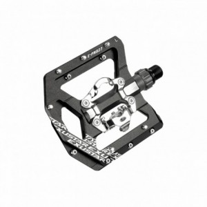 Pedal e-pm827 mtb 108 x 100 mm aus schwarzem aluminium – doppelfunktion - 1