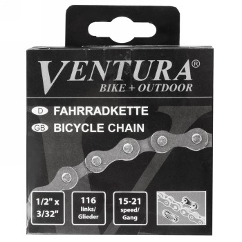 Fahrradkette ventura, 116 gl., 1/2x3/32, für 15 - 21 gang, ek - 2