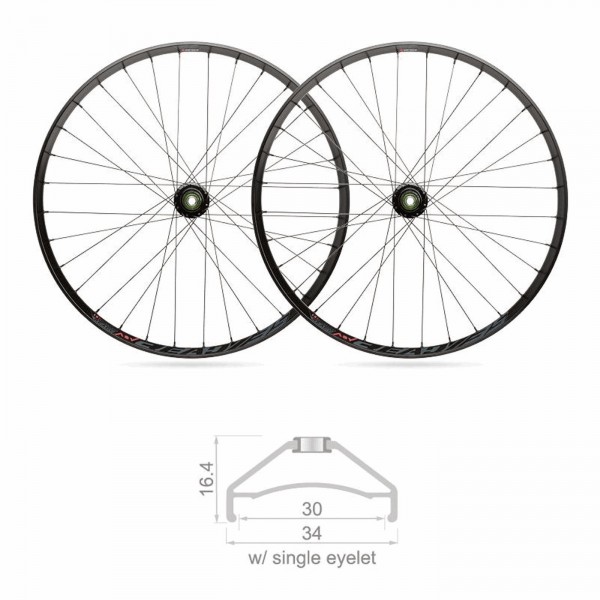 Paar mtb-räder ready tubeless 30 mm x 27,5 shimano 10/11s - 1