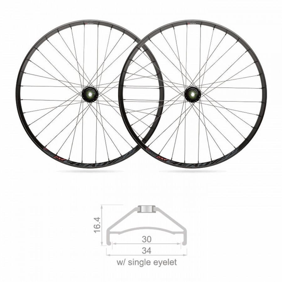 Paar mtb-räder ready tubeless 30 mm x 27,5 shimano 10/11s - 1