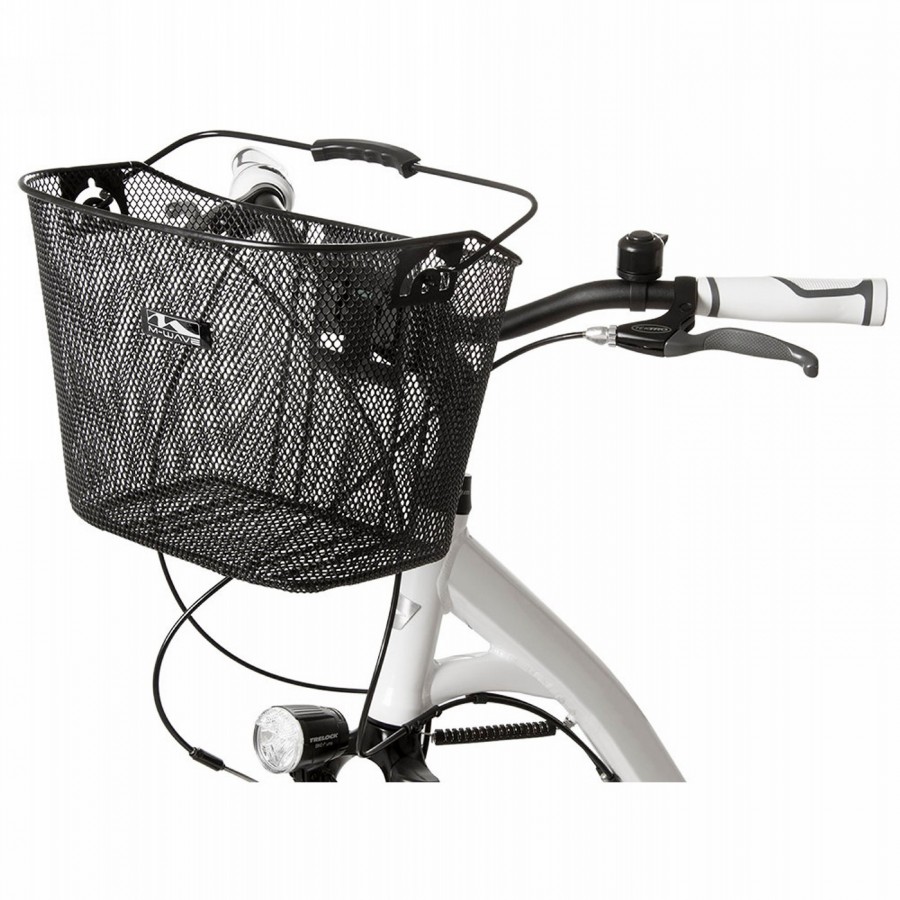 Wire basket with clip-on holder m-wave, fine-meshed steel mesh, size 35x25x25/22 cm, black, plastic-coated, - 3