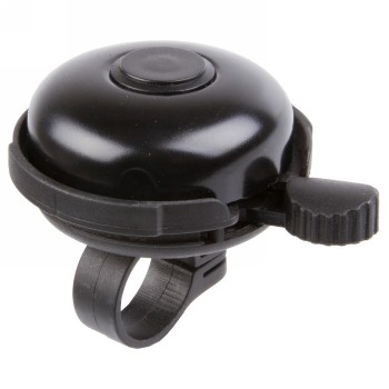 Bicycle bell, aluminium, black, quick assembly, with only one m3 screw, for left hand, on m-wave card - 1