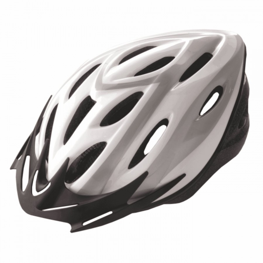 Erwachsener rider-helm mit out-mold-schale größe m mit weißer silberner grafik - 1