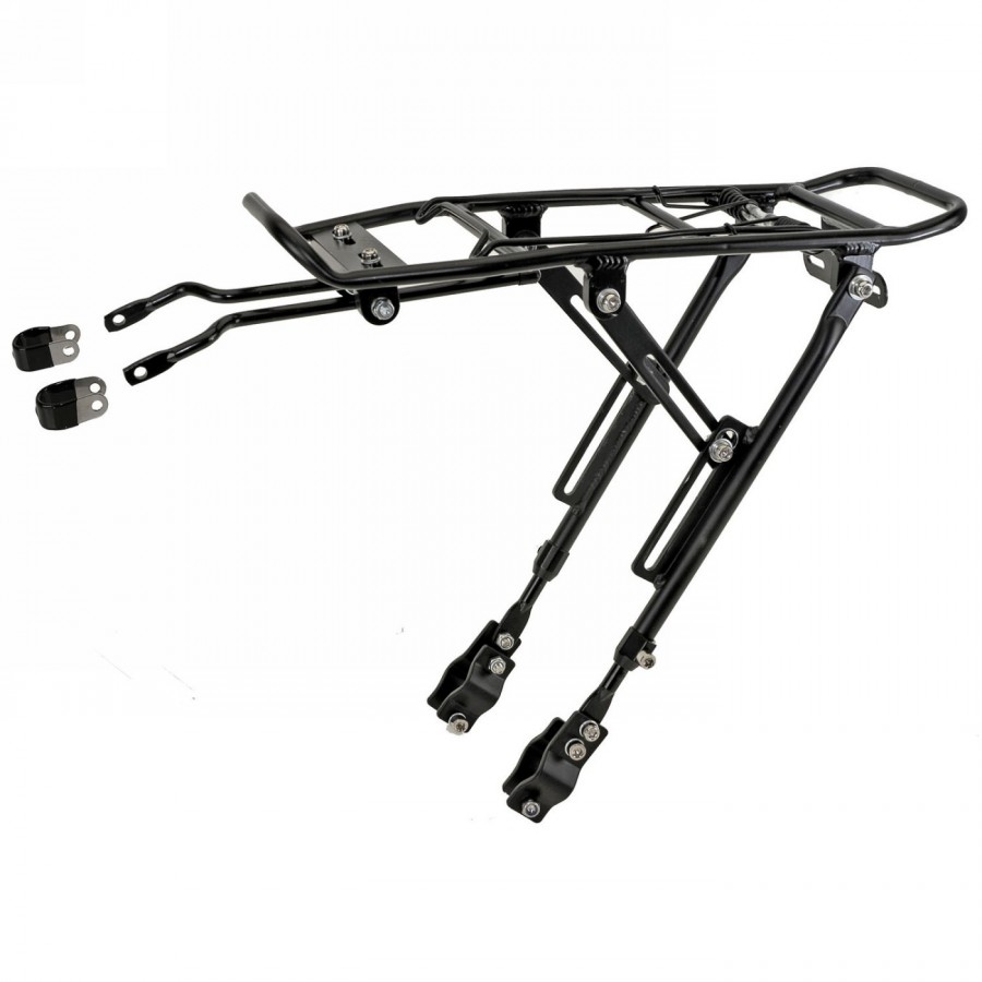 Carrier, 'one - 4 - all', aluminium, adjustable from 20' to 29', universal mounting set, black, strut length and angle - 1