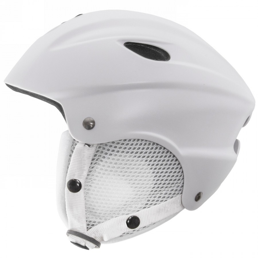 Casco de esquí, diseño: blanco mate, talla s 52 - 55 cm, con sistema de anillas, con almohadillas desmontables, con almohadillas