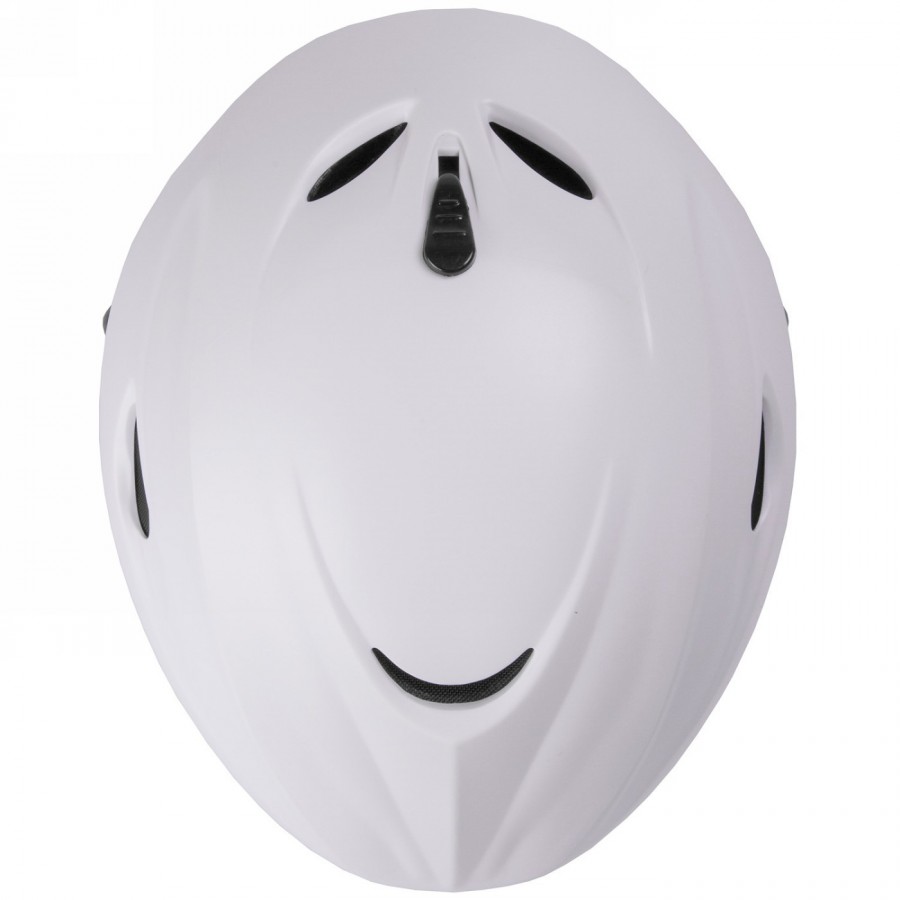 Casco da sci, design: bianco opaco, taglia s 52 - 55 cm, con sistema ad anello, con cuscinetti auricolari staccabili, con cuscin