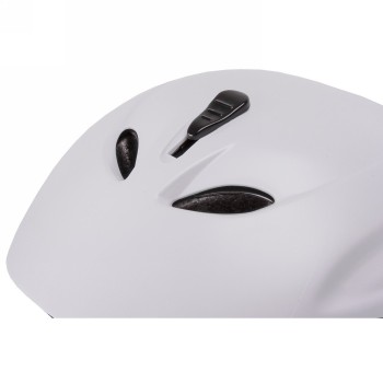 Casco da sci, design: bianco opaco, taglia s 52 - 55 cm, con sistema ad anello, con cuscinetti auricolari staccabili, con cuscin