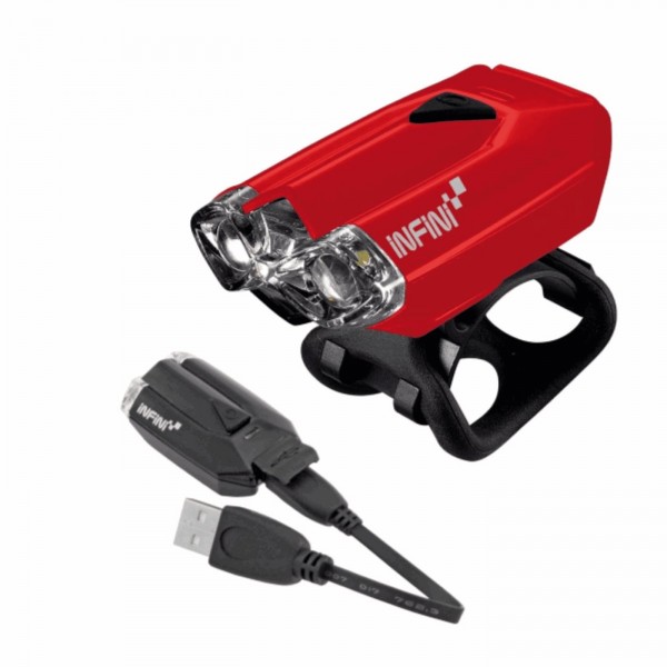 Licht frontlicht lava 2 led weißes licht usb rote farbe - 1