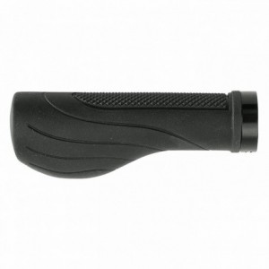 Poignées ergonomiques lockring 130 mm en caoutchouc noir antidérapant - 1