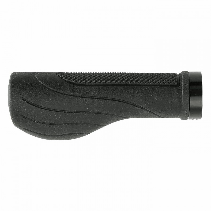 Empuñaduras ergonómicas lockring de 130 mm en caucho antideslizante negro - 1