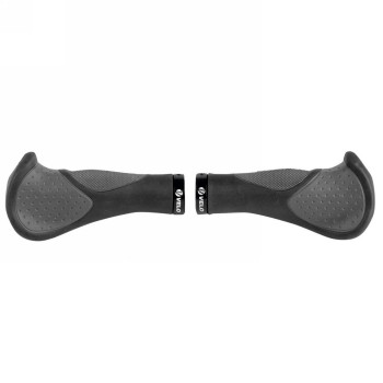 Pair of comfort velo screw grips - d3, with gel, 140 mm, ergonomic shape, black/gray, on card - 1