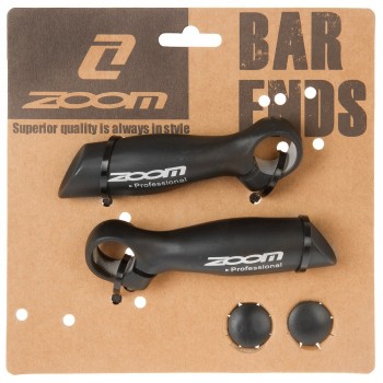 Additional handlebar grip, 'zoom', aluminium, black, with outer clamp for 22.2 mm, on card - 2