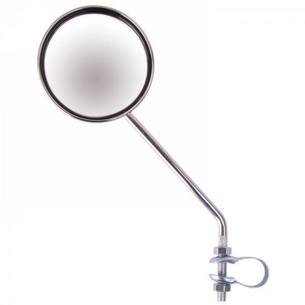 Bicycle mirror, round, approx. 80 mm, chrome-plated, with adjustable bar, approx. 220 mm long - 1