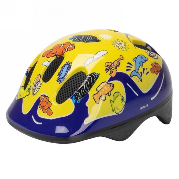 Casco infantil kid-s, diseño: amarillo tierra de mar, talla s 52 - 57 cm, caja - 1