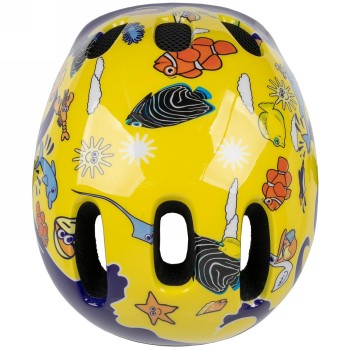 casque enfant kid-s, design : sea land yellow, taille s 52 - 57 cm, boîte - 3