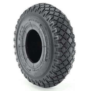 Cart tire 3.00-4 tube type rigide noir sculpté - 1