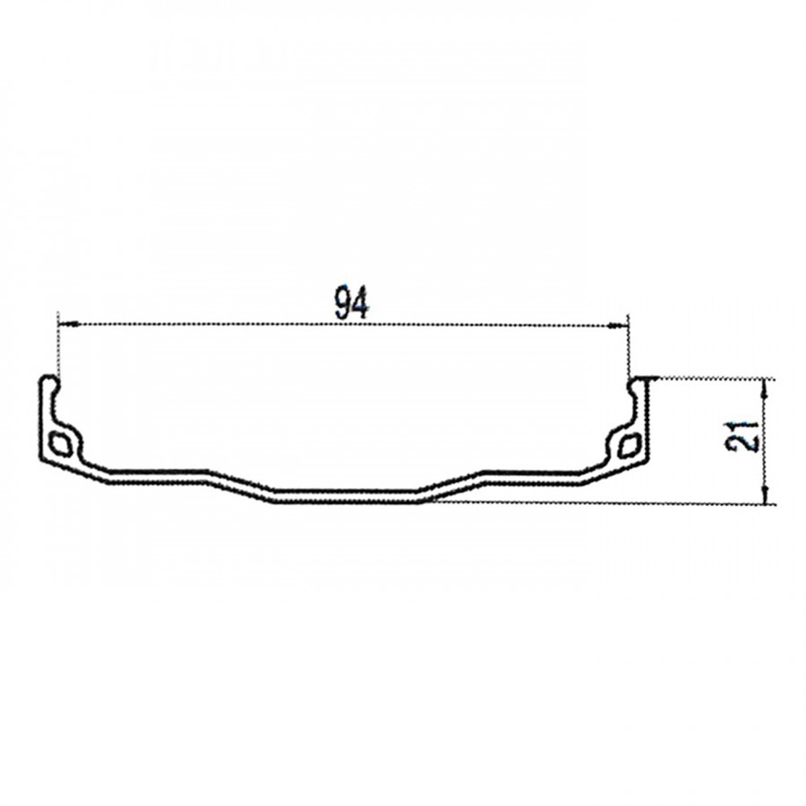 Llanta, para bicicleta de rueda gorda, 24', aluminio, pared simple, 102 mm, / 96 mm ancho, 18 mm alto, 32 agujeros, negro mate -