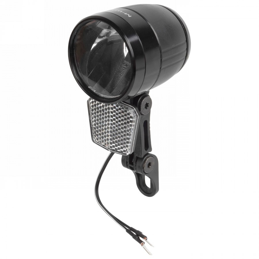 E-bike front light apollon e 100, 100 lux, 6-48v dc, with removable reflector, with 2-joint plastic holder, with german label - 