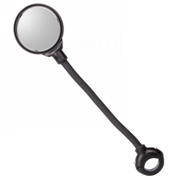 Bicycle mirror with gooseneck spy flex, plastic, black, length approx. 190 mm, 3d adjustable convex 70 mm lens, card - 1