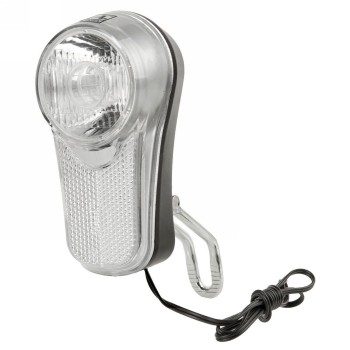 Faro dinamo led, anlun, 1 led, 6v/2,4w, reflector, 1 función, con soporte, con cable doble, con marca de prueba alemana, mv - 1