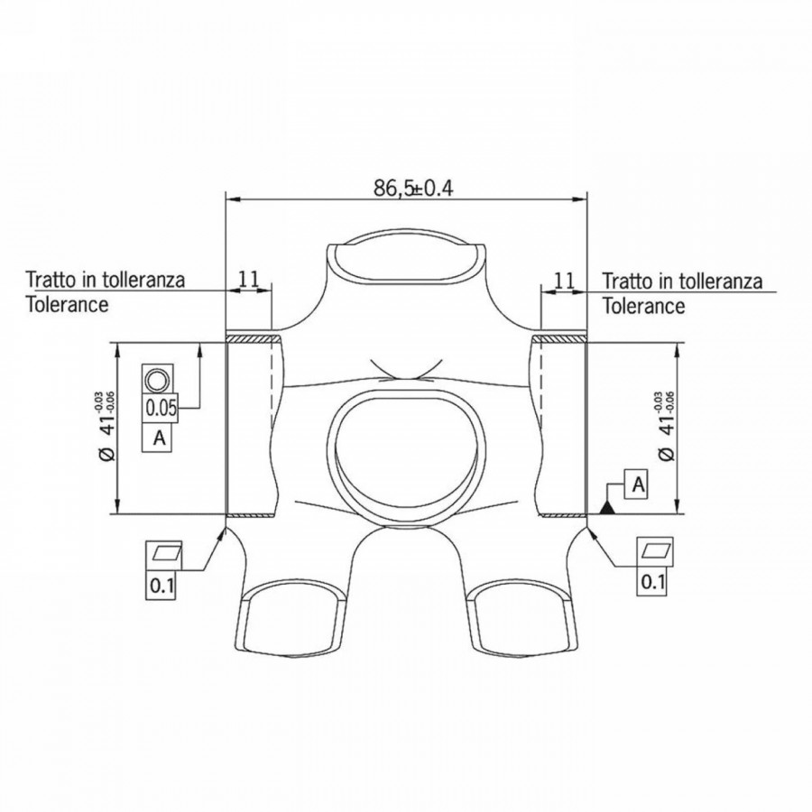 Boîte de pédalier press fit 86.5 x 41mm evo max - 2