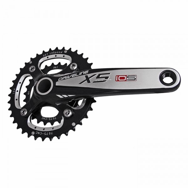 Crankset air force 2x10s 38/26 teeth bb system black/silver - 1