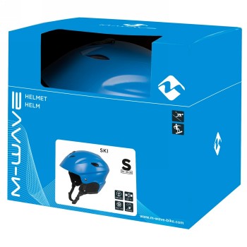 Casco da sci, design: blu opaco, taglia m 55 - 58 cm con sistema ad anelli, con cuscinetti auricolari staccabili, con cuscinetti