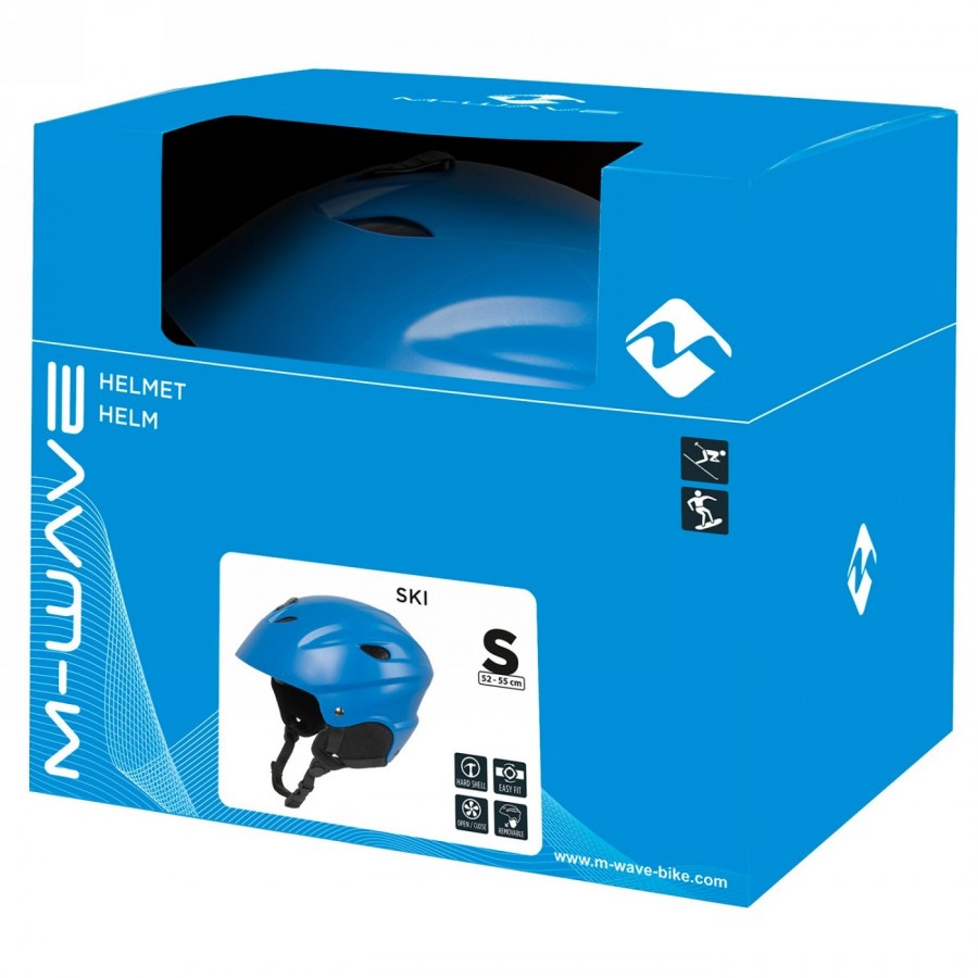 Ski helmet, design: matt blue, size m 55 - 58 cm with ring system, with detachable ear pads, with lockable ear pads. - 8