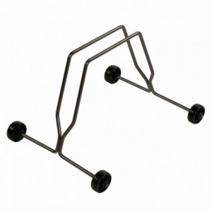 Reggiciclo rack in acciaio con rotelle nero - 1 - Portabici - 8054242275056