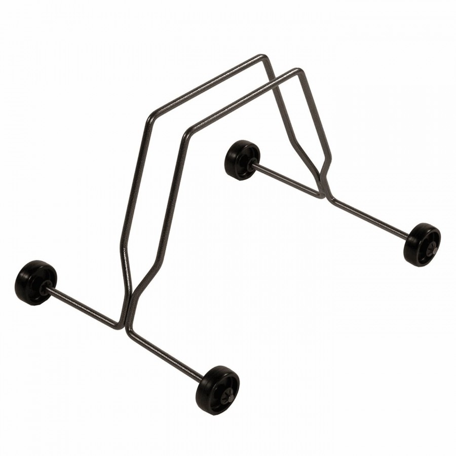Rack stand in steel with black wheels - 1