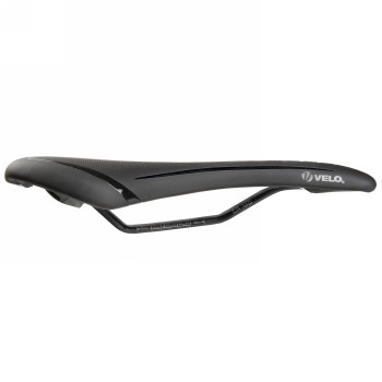 Road/mtb saddle, velo - fit athlete bc, s, 286 x 134 mm, black with silver stripes, on card - 2