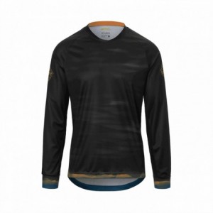 Roust LS-Shirt schwarz/orange blau gemustert Größe M - 1