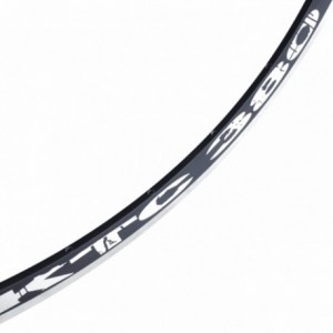 Rim 700c ktc 380 28 "32 holes in aluminum for rim brake black silver braking track - 1