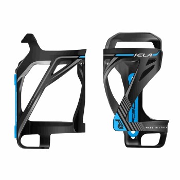 Kela bottle cage in black/blue polycarbonate - side entry - 1