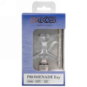 Clip-on pedal, mks 'promenade ezy', aluminium, silver body, titanium finish cage (311750) - 4