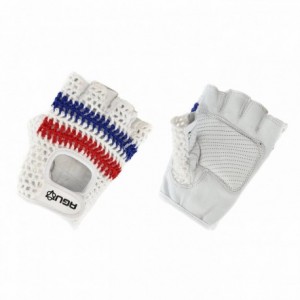 Halbfinger-handschuhe classic sport aus weißem polyester, größe s - 1