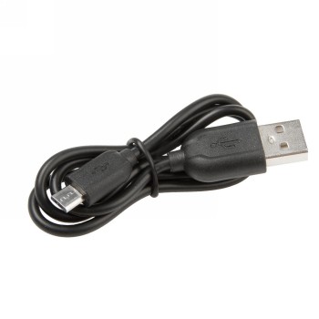 Lámpara a pilas inteligente, negra, 1 led blanco, 27 lux, con soporte de silicona, pila recargable micro usb, con marca de prueb