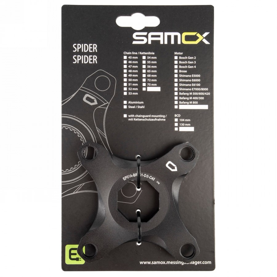 Spider, pour système brose, pour ligne de chaîne 45 mm, alu, pas de protection de chaîne, noir anodisé, sur carte eurotrou - 2