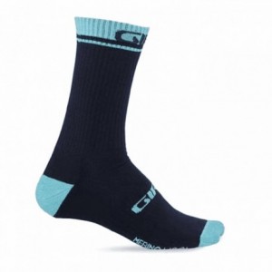 Calze invernali lana merino blu notte/turchese taglia 43-45 - 1 - Calze - 0768686083129