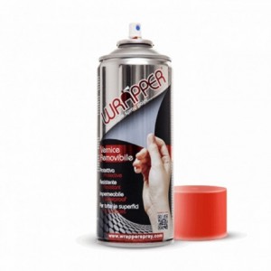 Red fluo wrapper removable paint can 400 ml - 1