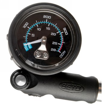 Beto shock-pump, aluminium, with pressure gauge, on card - 4